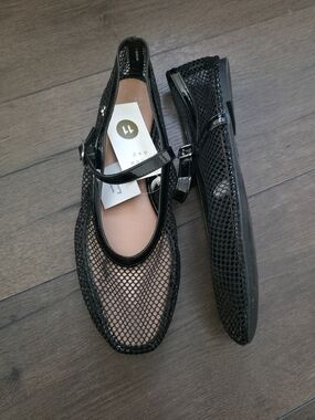 A New Day Black Mesh Mary Jane Flats - Sleek Women's Shoes